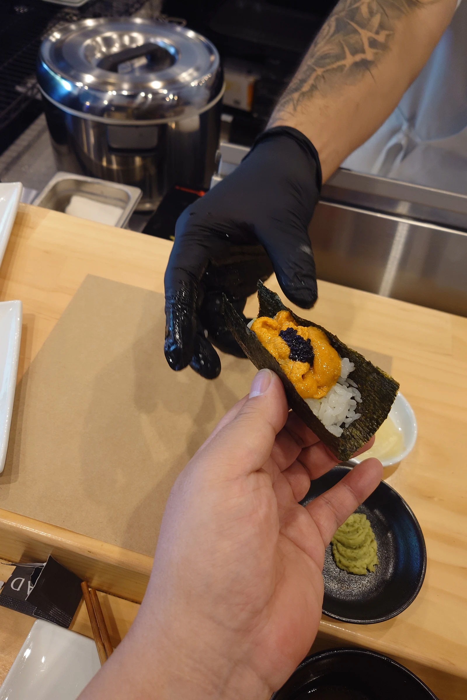 手巻き寿司専門店「正」の開店前スタッフトレーニング